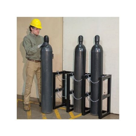 JUSTRITE Cylinder Tube Rack, 3 Wide x 1 Deep, 44"W x 16"D x 30"H, 3 Cylinder Cap. 35122